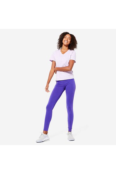 Decathlon Domyos Women's V Neck Sports T-Shirt - Magenta - Fitness