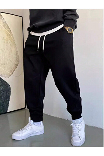 yx yustex sport Μαύρο Unisex Φαρδύ Παντελόνι Jogger που απομακρύνει τον ιδρώτα