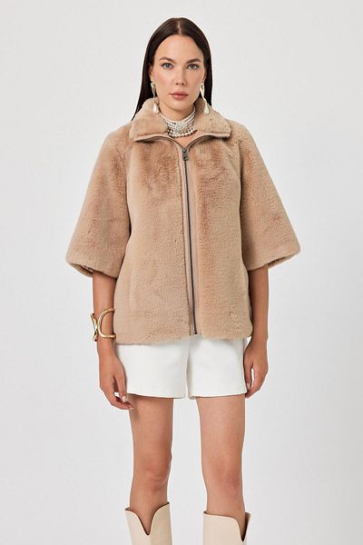 Deri Company Дамско кожено палто Cecilia Camel