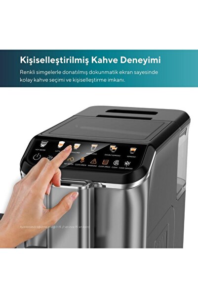 KUMTEL LatteNow Tam Otomatik Espresso Makinesi - Kahve Öğütücülü Dokunmatik Renkli Ekranlı