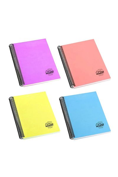 Mikro Pastel Gray Spiral Hard Cover Unlined Notebook - 17x24 120yp
