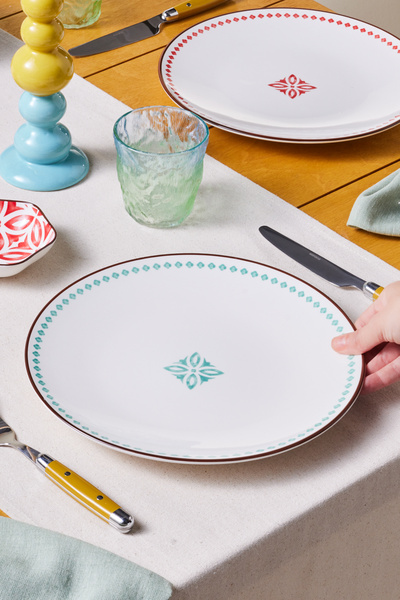 Karaca Jofy Patterned Serving Plate 27 cm Green