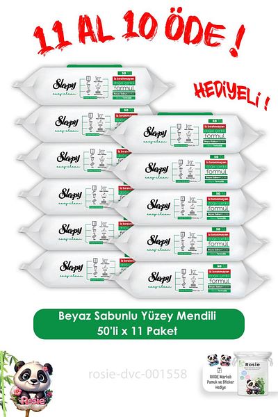 Sleepy Easy Clean 50-Piece Surface Cleaning Towels - Buy 11 Get 10 Rosie