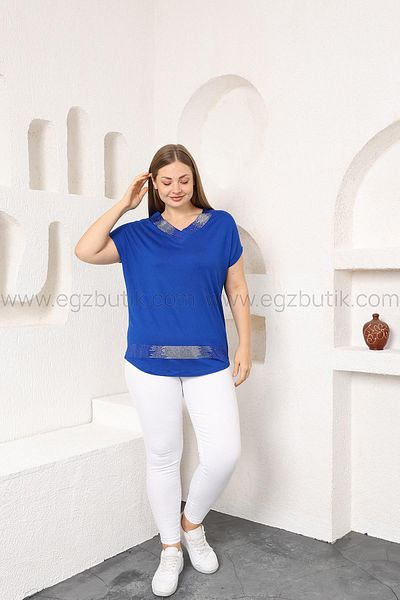 EGZEBRU Saxe Blue Blouse with Jewelled Collar and Skirts