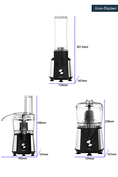 KUMTEL 3in1 Mutfak Robotu Hfp-02
