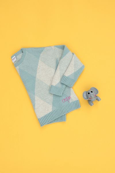 U.S. Polo Assn. Момичен пуловер с кръгло деколте 50271890 -Vr090