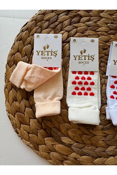 PİLEKİ BABY Baby Girl and Boy and Child Organic Antibacterial Non-Slip Sole Socks