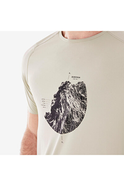 Decathlon Quechua Erkek Outdoor Tişört - Bej - MH500