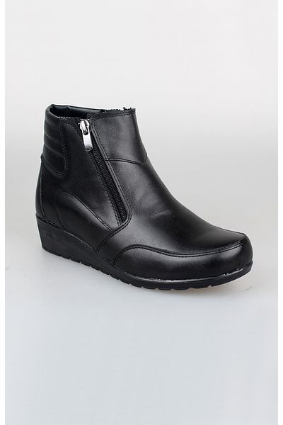 EDİK Edik Daily and Mother Boots - Genuine Leather, Lined and Heel Cushion System C309 Black