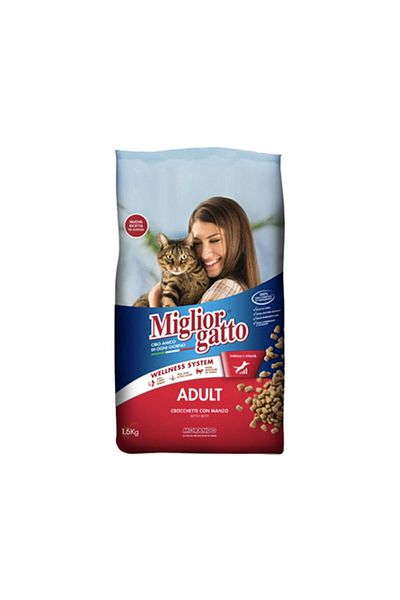 Miglior Adult Beef Kibbles Dry Cat Food - 1.5 Kg