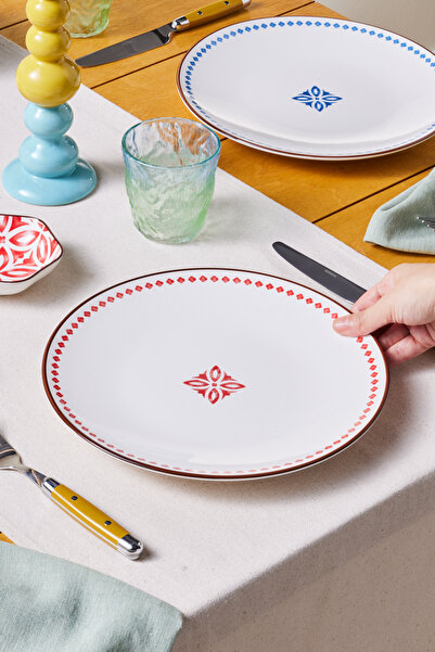 Karaca Jofy Desenli Servis Tabağı 27 Cm Kırmızı