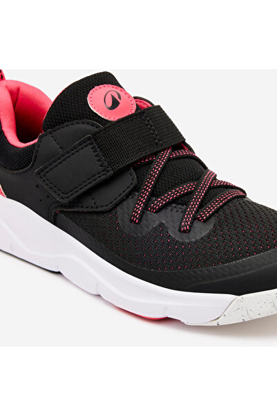 Decathlon Children's Velcro and Elastic Laced Sneakers - Black/Pink - Playful Fast