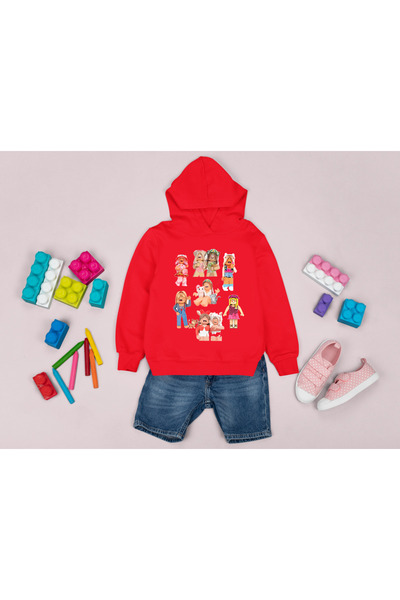 MAGORS ROBLOX FATĂ PERSONAJE IMPRIMATE CU GUGĂ FĂRĂ BUZUUNAR 3 fire TRICOU COPII