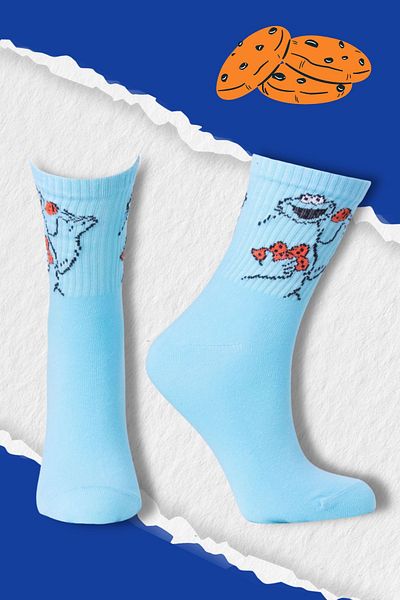 Nixora Πολύχρωμες κάλτσες Unisex με μοτίβο Cookie Monster