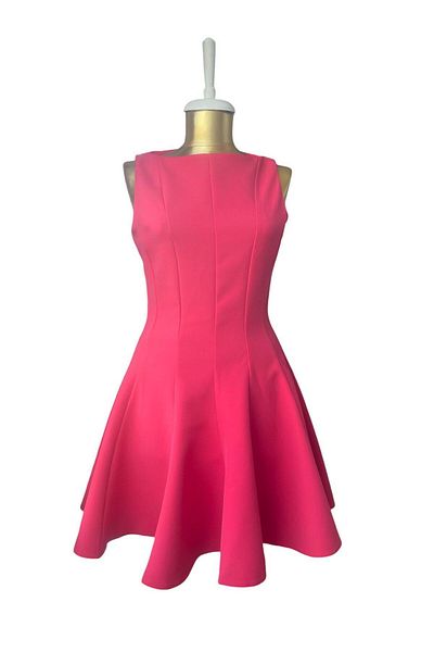 Flow Pomegranate Flower Patterned Bell Dress