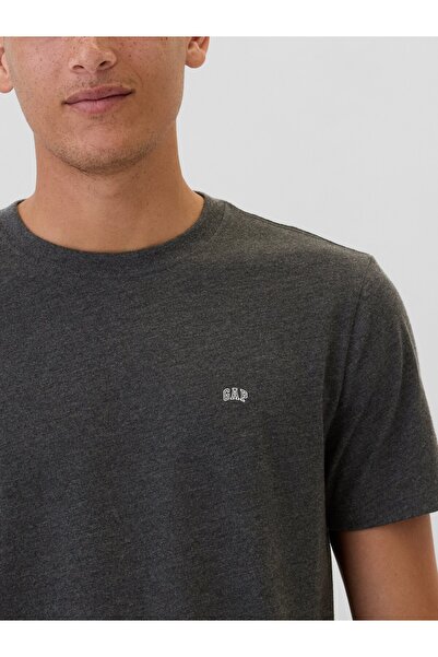 GAP V-Frch Everyday Soft Micro Logo Crew 502022000 Short Sleeve T-Shirt Men T-Shirt Gray