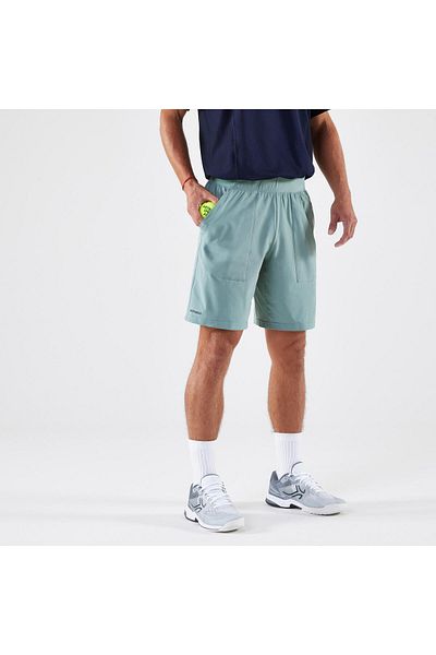 Decathlon Kuikma Men's Tennis Shorts - Green/Grey - Artengo Dry