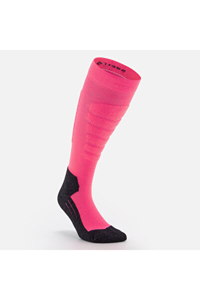 Decathlon Wedze Adult Ski/Snowboard Socks - Black/Neon Pink - Black - 100