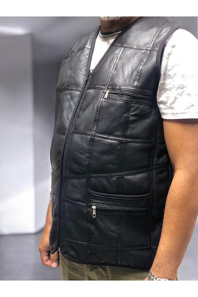 Sir Cliffson Genuine Lambskin Men's Vest with Real Fur Inside