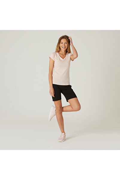 Decathlon Domyos Kadın Siyah Regular Spor Şortu 500 - Fitness