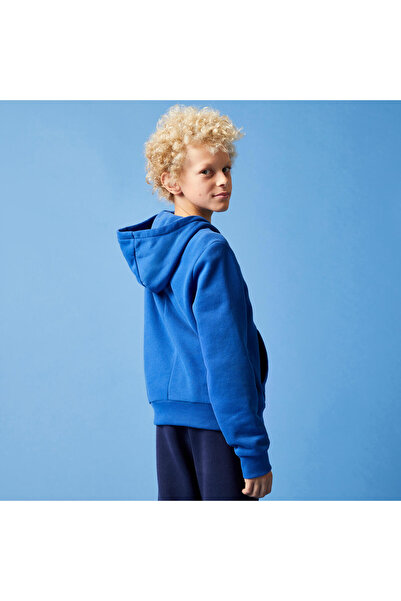 Decathlon Domyos Çocuk Mavi Pamuklu Kapüşonlu Sweatshirt