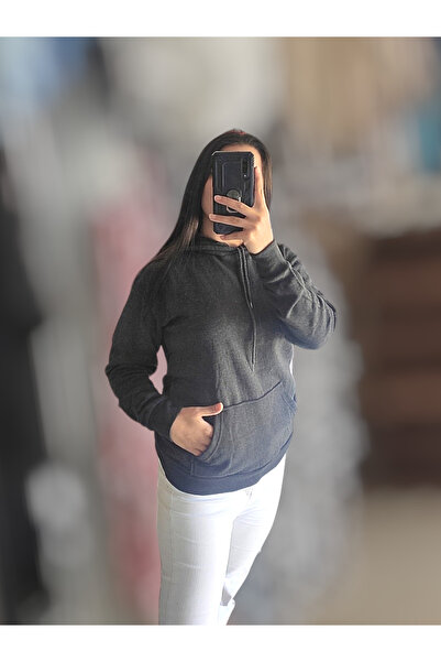 Sublime Butik Hanorac sezonier unisex antracit cu glugă