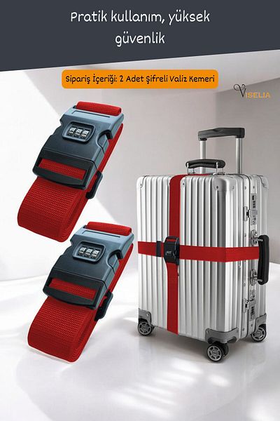 Viselia Red Combination Suitcase Cover - Luggage Protector, 2 Pieces
