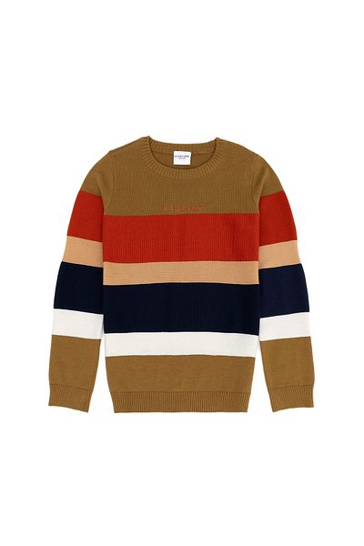 U.S. Polo Assn. Светъл пуловер с деколте в цвят каки 50271362-VR183