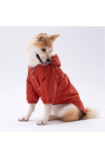 Pawstar Pluvia Fleece Inside Medium-large Breed Dog Raincoat Orange