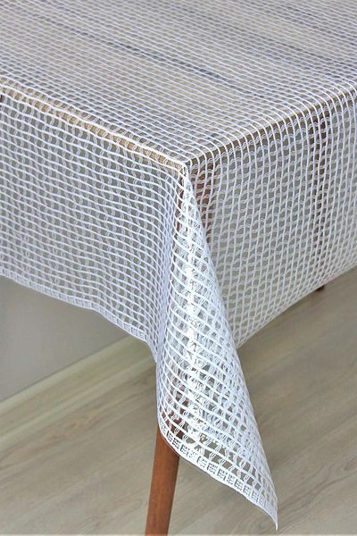 DedeEvTekstil Wicker Mesh - Wipeable Pvc Table Cloth, Transparent Coating