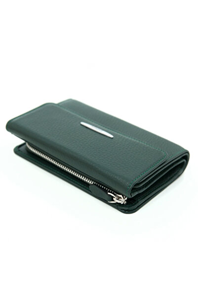 Eminsa Yeşil Hakiki Deri Kadın Cüzdan