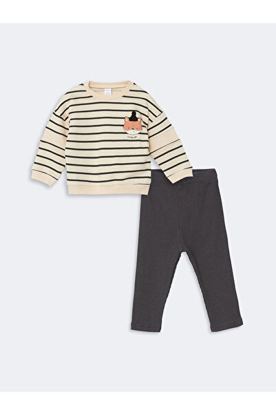 LC Waikiki Lcw Baby Boy Sweatshirt and Sweatpants - Crew Neck, Set of 2