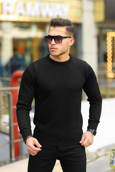 Valiberta Raglan Sleeve Crew Neck Sweater - Black