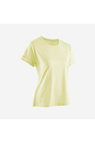 Decathlon Kiprun Kadın Tişört - Koşu - Sarı - Kiprun Run 500 Dry
