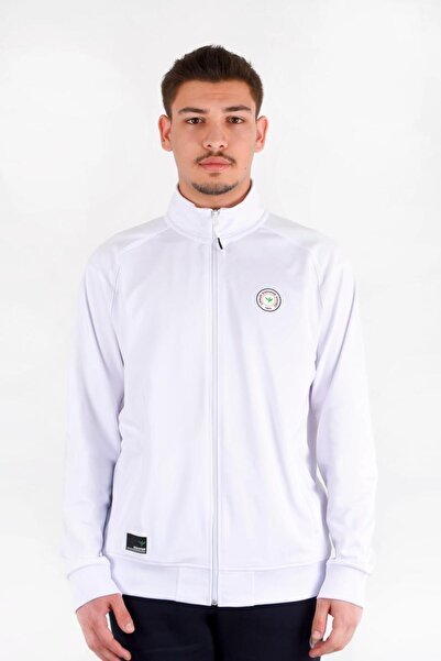 BEYAZ DİK YAKA SWEATSHIRT