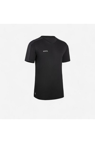 Decathlon قميص كرة قدم بأكمام قصيرة للأطفال من Kipsta - أسود - Essentiel