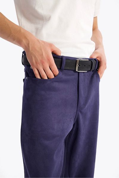 GIESTO Παντελόνι Navy Blue Suede