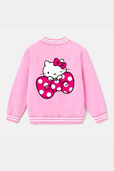 FEEL STYLE Детско колежанско яке с щампа Hello Kitty отпред и отзад
