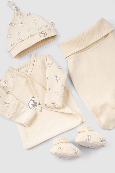 Little Gusto 5' Organic Cotton Hospital Discharge Set Large Cotton