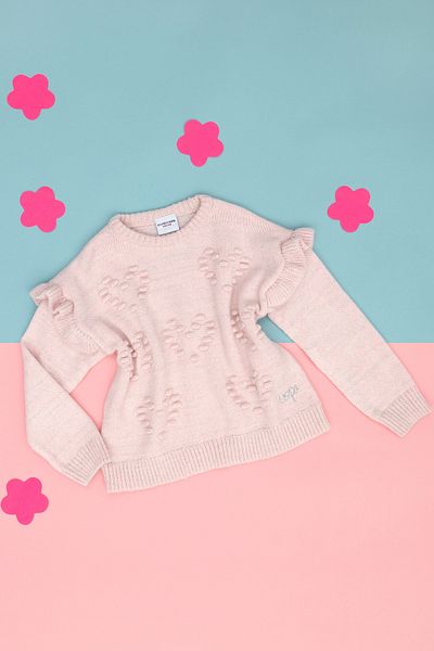 U.S. Polo Assn. Pulover roz pentru fetiță cu gât roșu 50271871 -VR050