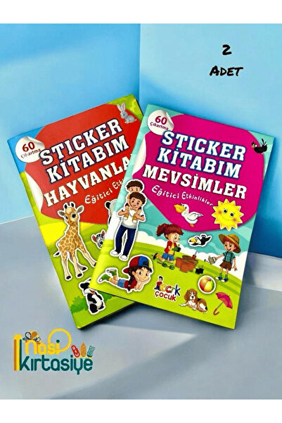 Nasip Kırtasiye Sticker Etkinlik Kitabım Mevsimler ve Hayvanlar Eğitici Etkin...
