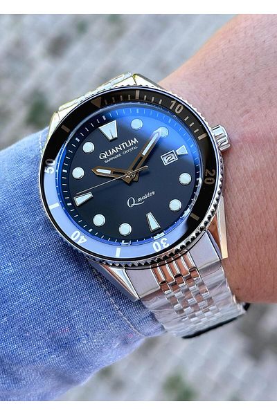 Quantum Men's Wristwatch - Steel Case and Steel Cord