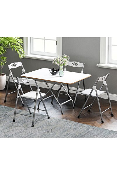Güzelkan Katlanır Mutfak Masa ve 4 Adet Sandalye Takımı 60x90
