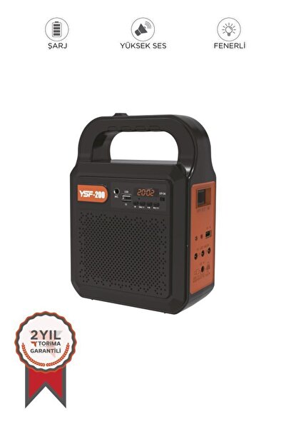 Torima YSF-200 Siyah Güneş Enerjili Panelli Fenerli Bluetooth Kamp Hoparlör