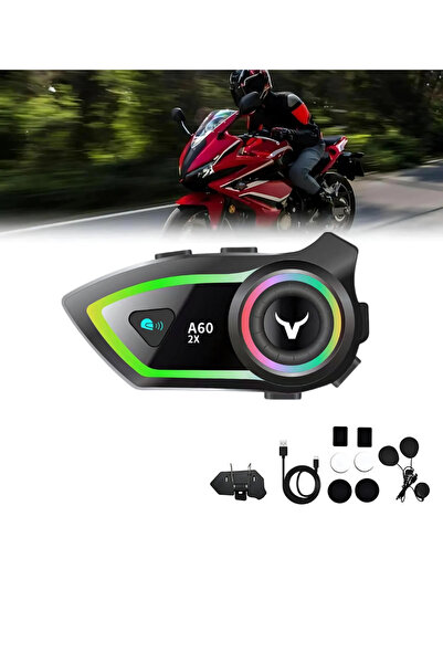 VOOKA 2 Intercom Bağlantılı Su Geçirmez Motosiklet Kask Bluetooth 5.3 300m Intercoom 2.000mah