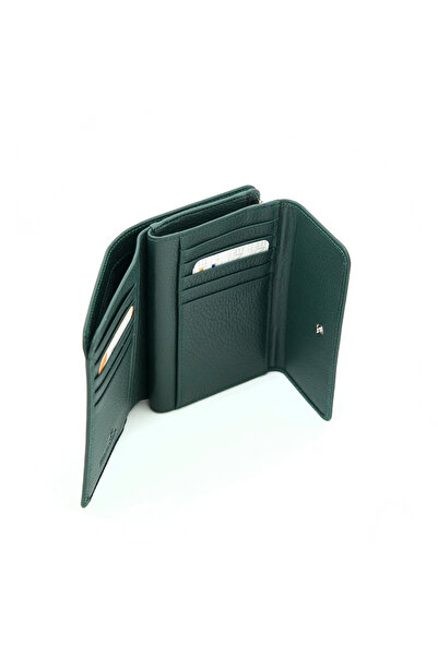 Eminsa Yeşil Hakiki Deri Kadın Cüzdan