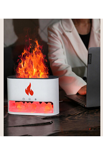 Genel Markalar 250 ml Tuz Taşlı Işıklı Ultrasonik Hava Nemlendirici Buhar Mak...