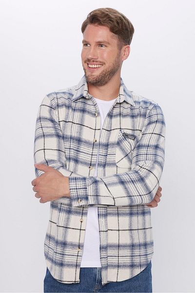 Tudors Ανδρικό πουκάμισο ξυλοκόπο - Slim Fit, Slim Fit, Καρό μονή τσέπη, Χειμώνας