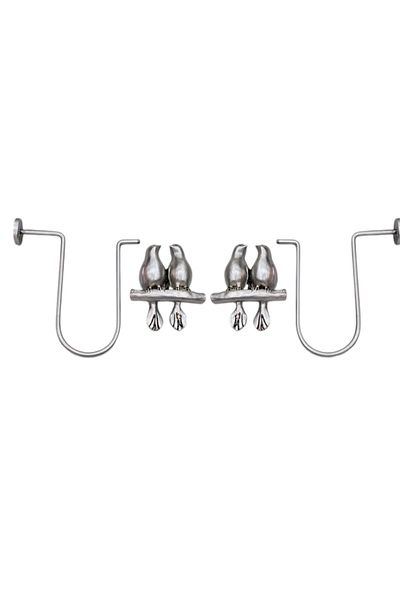 Şahinsoy perde Bird Renso Curtain Collection Accessory 2Pcs. Silver