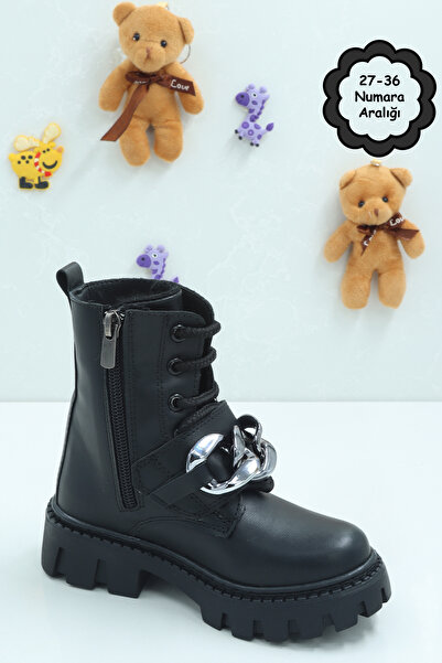 Moda Lime Unisex Sıcak Tutan Astarlı Chunky Kaymaz ve Rahat Taban Çocuk Kışlık Bot Kışlık Çocuk Bot